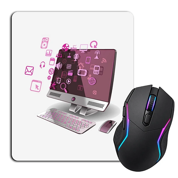 Mouse pad with print Computer Programmers Day Pink