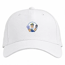 Baseball cap with Print Day Energy Electrical Wiring And Bulb - white