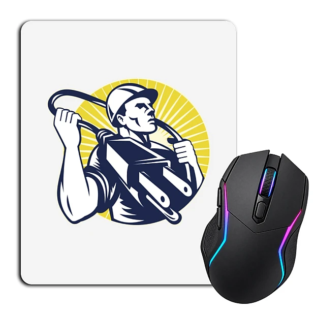 Mouse pad with print Day Energy Electrician With A Plug For Socket