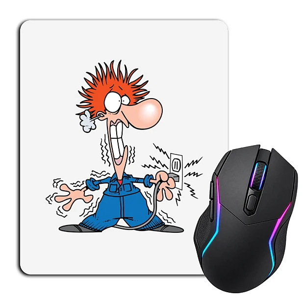 Mouse pad with print Day Energy Electrician Electric Shock