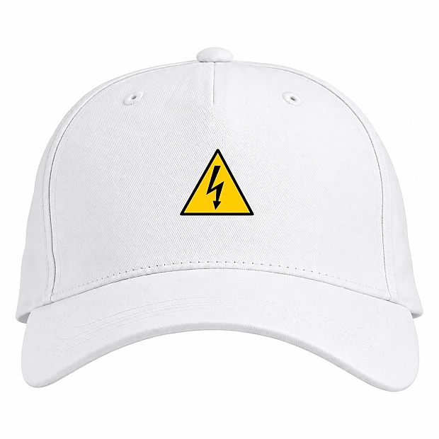 Baseball cap with Print Orange Day Energy Discharge In Treugolnike - white
