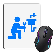 Mouse pad with print Day Plumbing Sink Blue