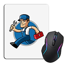 Mouse pad with print Day Plumbing Plumber With Wrench