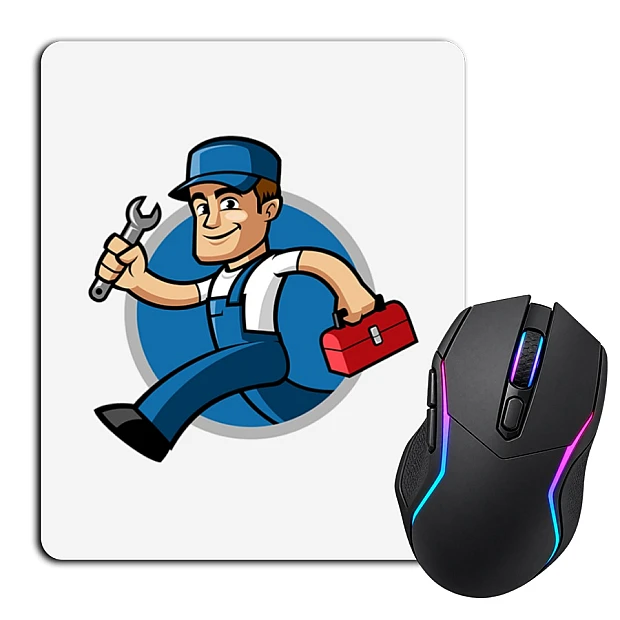 Mouse pad with print Day Plumbing Plumber With Wrench