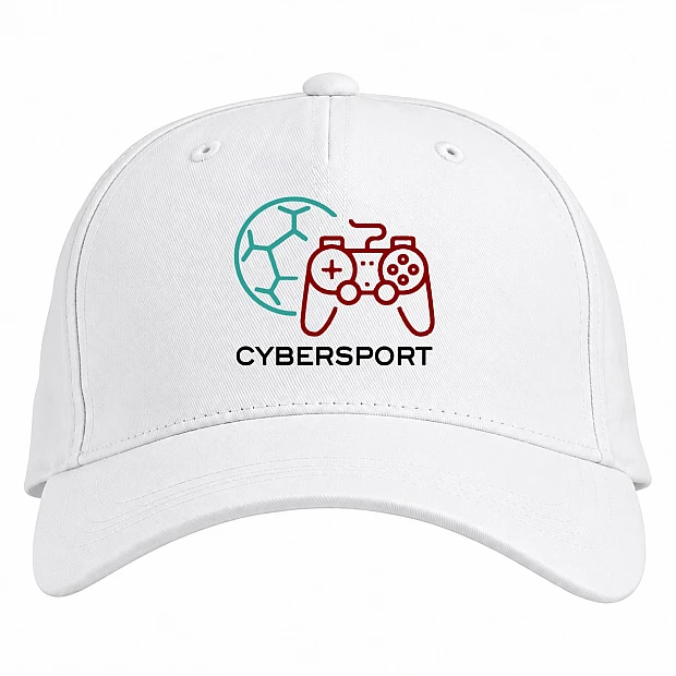 Baseball cap with Print Gamepad And Soccer Ball - white