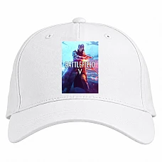 Baseball cap with Print A Woman Soldier With A Gun - white