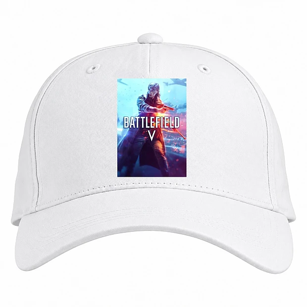 Baseball cap with Print A Woman Soldier With A Gun - white