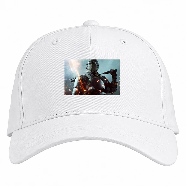 Baseball cap with Print A Soldier With A Grenade - white