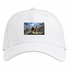 Baseball cap with Print Battle - white