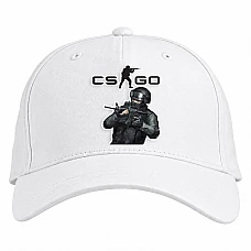 Baseball cap with Print Cs Go Soldier With Rifle - white
