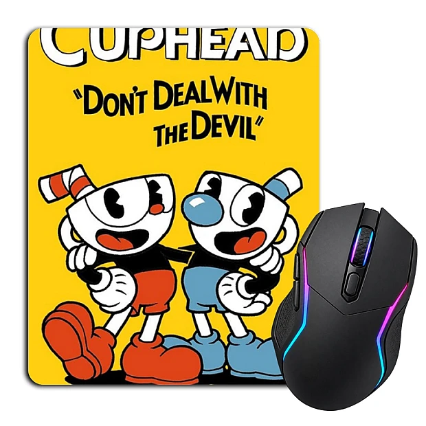 Mouse pad with print Cuphead Protagonists