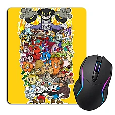 Mouse pad with print Cuphead All The Heroes Of The Game