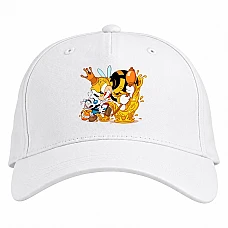 Baseball cap with Print Cuphead Angry Bee - white
