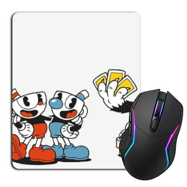 Mouse pad with print Cuphead Protagonists Clown And Evil Cat