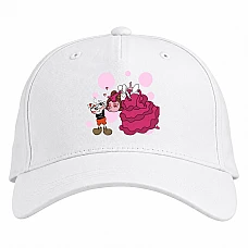 Baseball cap with Print Cuphead And Fairy - white