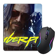 Mouse pad with print Cyberpunk 2077 Keanu Reeves
