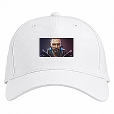 Baseball cap with Print Cyberpunk 2077 Game's Protagonist - white