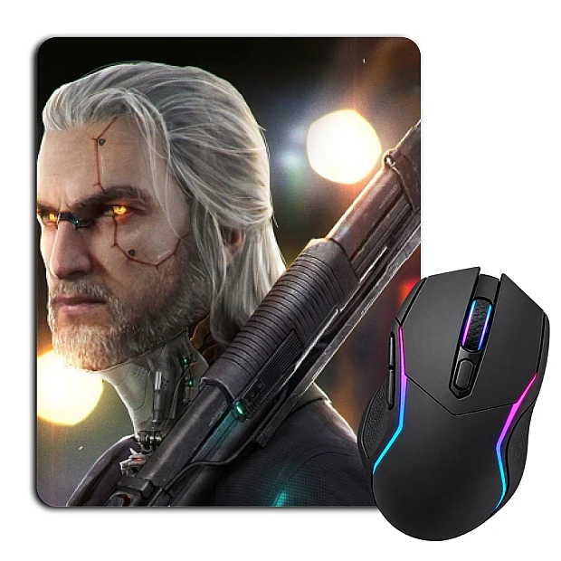 Mouse pad with print Cyberpunk 2077 Game Character With A Scar