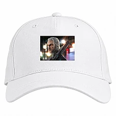 Baseball cap with Print Cyberpunk 2077 Game Character With A Scar - white