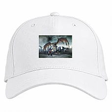 Baseball cap with Print Darksiders Battle With The Dragon - white