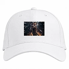 Baseball cap with Print Deus Ex Protagonist With A Sword - white