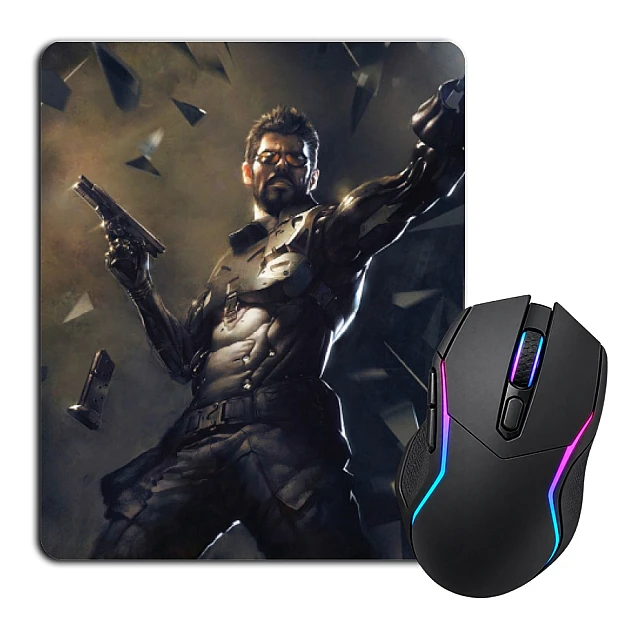 Mouse pad with print Deus Ex Protagonist With A Gun