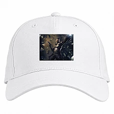 Baseball cap with Print Deus Ex Protagonist With A Gun - white