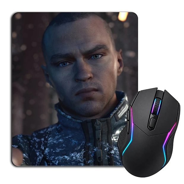 Mouse pad with print Detroit Become Human Protagonist With A Gun