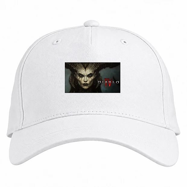 Baseball cap with Print 4 Diablo Lord Of Terror - white