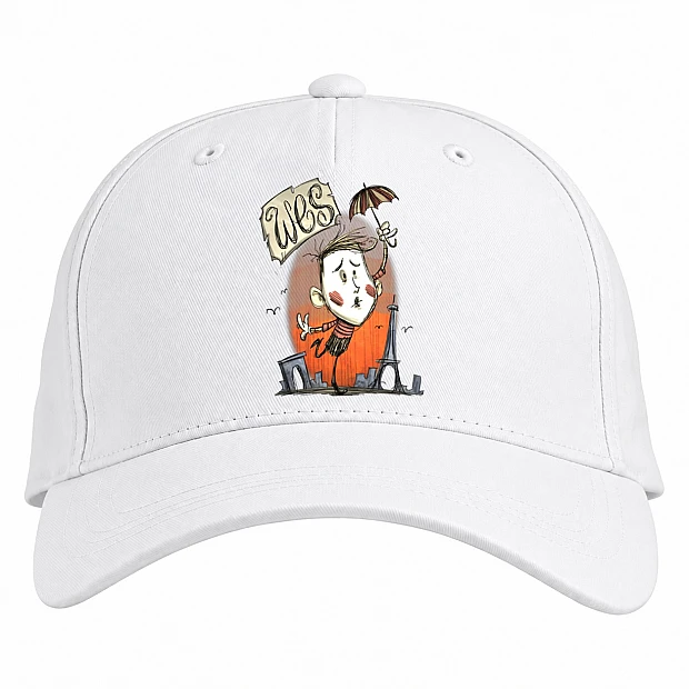 Baseball cap with Print Wes - white
