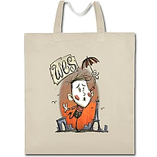 Eco bag with print Wes - beige