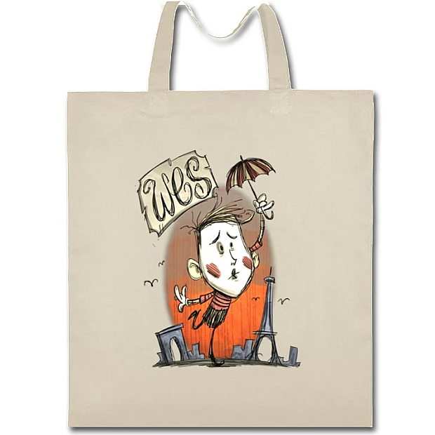Eco bag with print Wes - beige