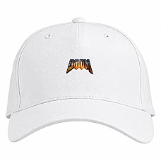 Baseball cap with Print Doom Logo - white