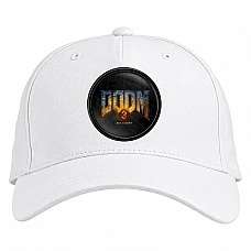 Baseball cap with Print Doom 3 Bfg Edition Logo - white