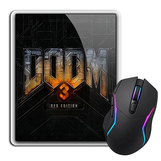 Mouse pad with print Doom 3 Bfg Edition Logo 2