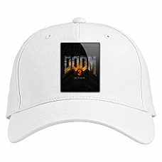 Baseball cap with Print Doom 3 Bfg Edition Logo 2 - white