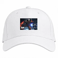 Baseball cap with Print Doom Eternal - white