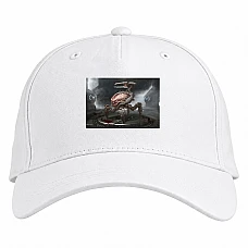 Baseball cap with Print Doom Robot Scorpion - white