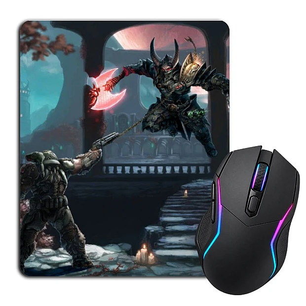 Mouse pad with print Doom Battle