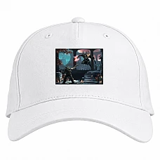 Baseball cap with Print Doom Battle - white