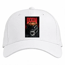 Baseball cap with Print Doom Annihilation - white