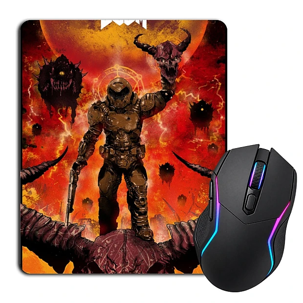 Mouse pad with print Doom Skull