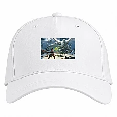 Baseball cap with Print Dungeons & Dragons Fight With A Dragon - white
