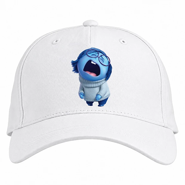 Baseball cap with Print Inside Out Sadness Hero - white
