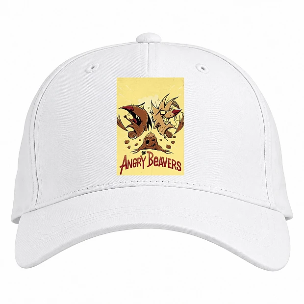 Baseball cap with Print Angry Beavers Theme - white