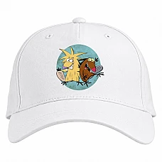 Baseball cap with Print Angry Beavers Funny Heroes - white