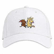 Baseball cap with Print Angry Beavers Main Heroes - white