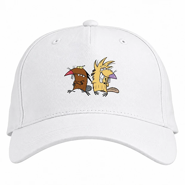 Baseball cap with Print Angry Beavers Main Heroes - white