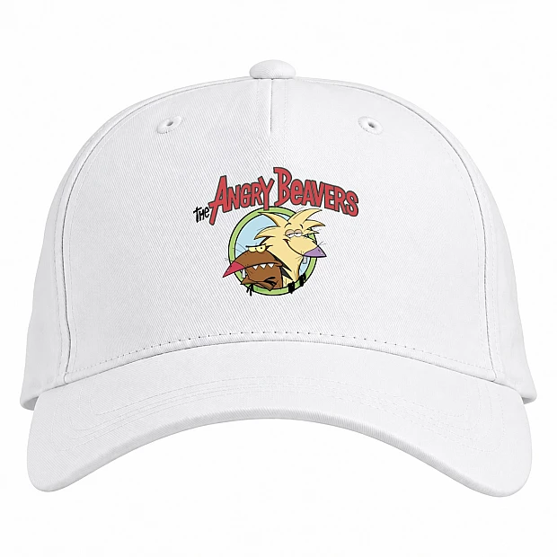 Baseball cap with Print Angry Beavers Logo - white