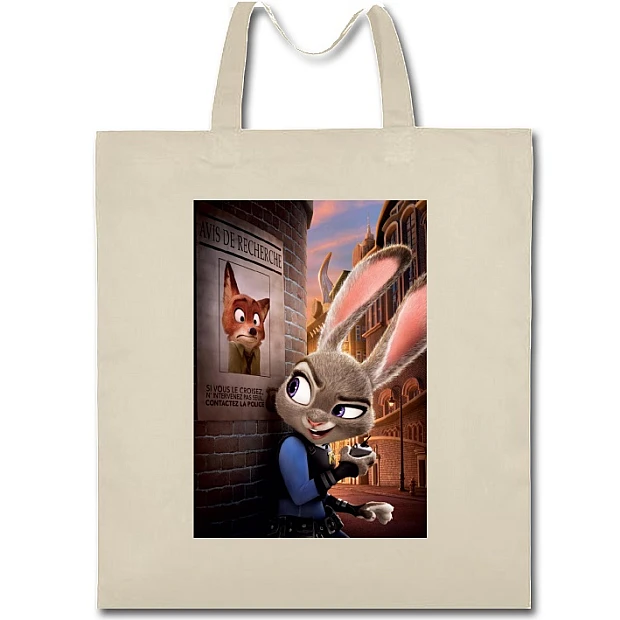 Eco bag with print Zootopia Judy Laverne Hopps - beige